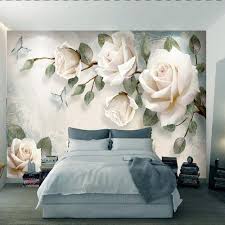 Champagne Rose Wallpaper Wall Stickers Mural Tv Bedroom Wall Floral Wallpaper Bedroom 3d Wall Murals Mural Wallpaper