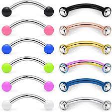 Check spelling or type a new query. Amazon Com Scerring 14g Snake Eyes Tongue Rings Stainless Steel Curved Tongue Barbell Nipplerings Nipple Rings Piercing Jewelry Retainer Clear Cz Solid Color Acrylic Balls 16mm 12pcs Clothing