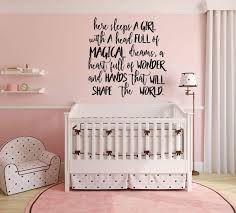 Because parents and baby will spend many hours in the nursery, a nesting parent's job is to take this blank canvas and turn it into a welcoming baby haven. Amazon Com Baby Girl Wall Decor Nursery Vinyl Lettering Stickers Here Sleeps A Girl Quote Baby Shower Gift Handmade