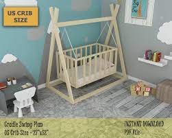 excited to share the latest addition to my etsy shop cradle swing plan wooden swing for baby diy plan for baby crib diy diy baby furniture baby nursery diy