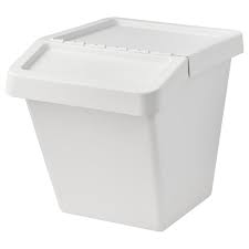 Sortera Recycling Bin With Lid White 16 Gallon Ikea