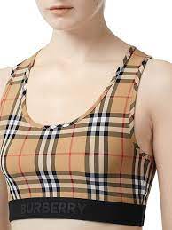 Shop Burberry Check Sports Bra Saks Fifth Avenue