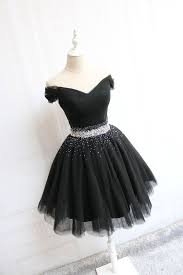 Charming Black Tulle Beaded Short Homecoming Dress A Line Short Cocktail Party Gowns Junior Party Gowns Sweet Prom Dress Vestidos Glamourosos Vestidos Pretos Curtos Vestidos Bonitos