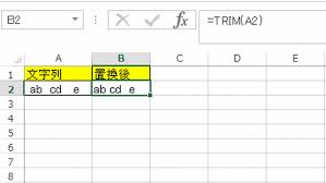 Excelで不要な空白 文字列前後の空白や連続した空白 はtrim関数で削除