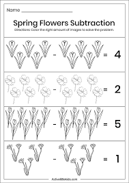 Here you can find interactive games designed to make math drills fun and entertaining. Spring Subtraction Worksheets For Kindergarten Active Little Kids