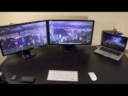 We was wondering if anyone has had success finding a docking station that will support dual monitors that works for both mac and pc. Two External Monitors On A Macbook Pro Youtube