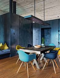deco bleu canard et jaune floriane lemarie salle a manger moderne salle a manger bleue deco bleu canard