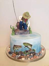 It looks equally beautiful on a simple plain happy birthday birthday parties. Fishing Cake By Tomima Dad Birthday Cakes Fish Cake Birthday Fisherman Cake