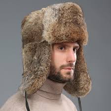 Comprar Chapeus Dos Homens Ht3262 Thick Warm Bomber Hat Men Real Rabbit Fur Earflap Trapper Russian Cap Male Plus Size Winter Hats For Men Ski Russian Hat