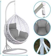Rattan Patio Egg Chair Swing Garden Hanging Seat Cushion And Rain Cover In Hanging Chair Outdoor Hanging Egg Chair Swinging Chair