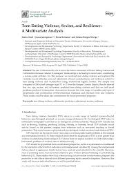 Love all these answers, because they all shed light on the subject from a different window. Pdf Teen Dating Violence Sexism And Resilience A Multivariate Analysis