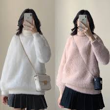 Áo len cổ lọ trơn chất mịn, áo len cổ cao len lông thỏ nhiều màu ulzzang -  Made by Fiin (Ảnh thật)