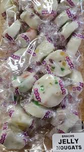 They are cubes of creamy soft nougat with chewy jellies added to give them a fruity flavor. Brachs Jelly Nougats