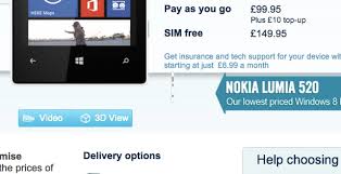 Nokia lumia 520 8gb sim free windows unlocked mobile phone (black) . Nokia Lumia 520 Only A 99 At Carphone Warehouse Possibly Unlocked Too My Nokia Blog 200