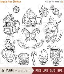 Holiday Hot Cocoa Clip Art Christmas Hot Chocolate Clip Art Etsy In 2021 Hot Chocolate Drawing Hot Chocolate Art Christmas Card Art