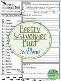 Poetry Scavenger Hunt For Any Poem Teaching Literature Poetry Analysis Teaching Poetry