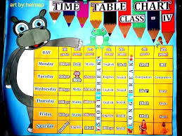 Time Table Chart Art By Helmap Classroom Charts