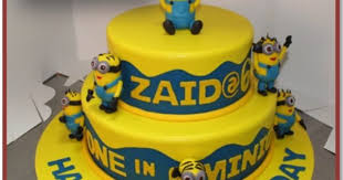I have seen way too many cake boss episodes and forget that i don't have a 20 person staff to help me out. 2 Layer Minion Cake Design Minion Cake Minion Cake Design Cake Design