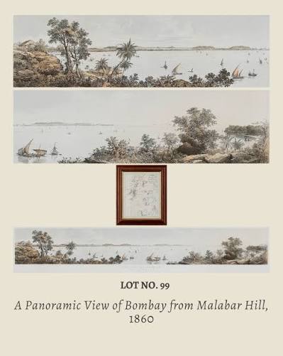 The present lot is a large-scale, hand-coloured panorama that offers a sweeping view of Bombay as seen from the Malabar Hill. ⁠ ⁠ Created during a period of growing British imperial and