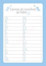 Carrera De Nombres Celeste Png 1 131 1 600 Pixeles Baby Shower Unisex Juegos Para Baby Shower Juegos Baby Shower Nino