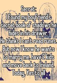Secret I Found My Boyfriend S Secret Book Of Shadows He Hides In His Drawer He Thinks I Can T Read Runes But Now The Secret Book Whisper Quotes Funny Quotes
