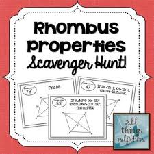 Rhombus Scavenger Hunt Interior And Exterior Angles Math Geometry High School Math