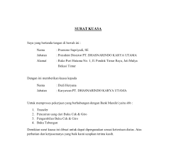 Dengan ini memohon penerbitan buku cek giro atas nama cv. Contoh Surat Kuasa Pencairan Giro Bank Mandiri