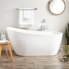 It soaks to a depth of 14 inches, enough to cover every inch of it's a smaller version of freestanding tubs, one that fits most bathroom spaces. Signature Hardware 320657 Free Standing Tub Freestanding Tubs Acrylic Tub