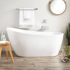 It soaks to a depth of 14 inches, enough to cover every inch of it's a smaller version of freestanding tubs, one that fits most bathroom spaces. Signature Hardware 320657 Free Standing Tub Freestanding Tubs Acrylic Tub