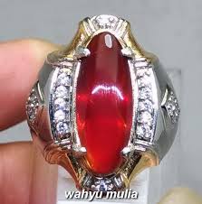 Cincin Batu Akik Red Baron Pacitan Asli Kode 1251 Batu Permata Baron Dan Asli