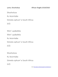 Shosholoza Lyrics shosholoza lyrics