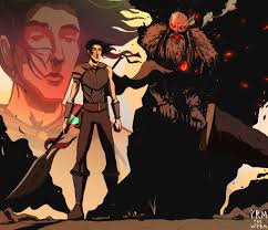 OC] Attelan Vyrr, a Human Echo Knight Fighter and Ancestral Guardian  Barbarian Multiclass, latest commission : r/DnDart