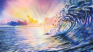 How To Draw Ocean Waves With Soft Pastels Sea Waves Drawing Ocean Waves Art Ocean Drawing Waterfall Paintings