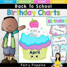 Cupcake Birthday Chart Printable Worksheets Teachers Pay
