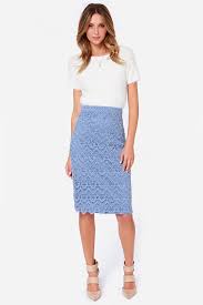Light Blue Skirt Pencil Skirt Midi Skirt 93 00 Lulus