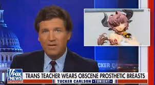 Internet Flabbergasted As 'Prosthetic Boob Lady' Leads Tucker Carlson To  Say 'Exploding Milk Porn' On Air | Know Your Meme