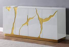 Gold & white sideboards + buffets you're currently shopping modern sideboards + servers filtered by white and gold that we have for sale online at allmodern. Taylor White Wood Sideboard With Gold Accents By Best Master Furniture