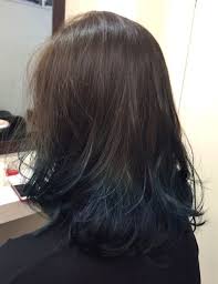 A Dark Alluring Look With Deep Ash Brown Base That Flows To Midnight Blue Ends Blue Brown Hair Dark Blue Hair Hair