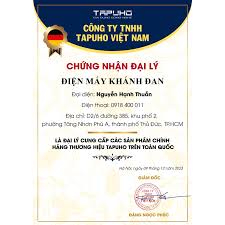Chứng nhận đại lý Thương hiệu Instant briands