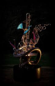 Sousa Circus 68 In H 48 In W 48 In D Musical Instrument Fountain Sculpture Copper Tube Copper Musica Music Sculpture Garden Art Sculptures Sculpture