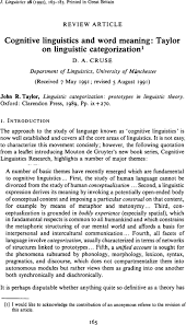 The word is a structural and semantic entity within the language system. Cognitive Linguistics And Word Meaning Taylor On Linguistic Categorization1 Journal Of Linguistics Cambridge Core