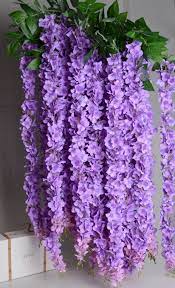 1 Piece Artificial Silk Wisteria Home Garden Hanging Flower Plant Wisteria Wedding Vine Decor For Hanging Flowers Flower Garland Wedding Paper Flower Garlands