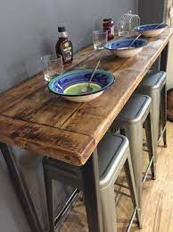 Reclaimed Wood Breakfast Bar Table Kitchen Bar Table Breakfast Bar Table Kitchen Bar