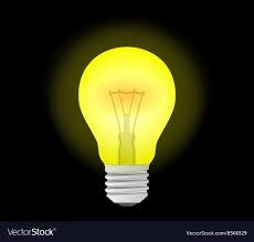 Glowing Yellow Light Bulb Royalty Free Vector Image