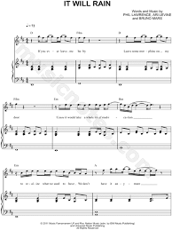 When autocomplete results are available use up and down arrows to review and enter to select. Bruno Mars It Will Rain Sheet Music In D Major Transposable Download Print Sku Mn0097490