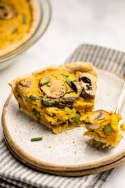 Vegan Asparagus Mushroom Quiche From My Bowl Recipe In 2020 Mushroom Quiche Quiche Delicious Vegan Recipes