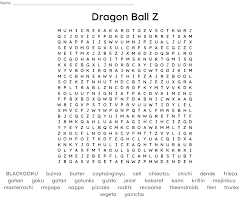 Dragon ball z comes to an incredible conclusion in the final two dbz sagas. Similar To Dragon Ball Z Crossword Wordmint
