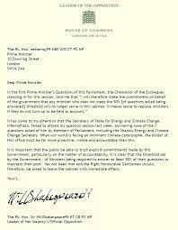 1 main street new cityland, ca 91010 cell: Letter To The Prime Minister On The Energy And Climate Change Secretary S Failure To Answer Questions Millbanktower