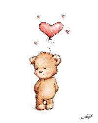 Teddy Bear With Heart Balloon Jpg 400 500 Bar Zeichnung Eisbar Zeichnung Niedliche Zeichnungen