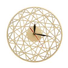 Modern designed clock with a little retro touch as it used different colors and shapes. Polygonal Modern Geometry Wooden Wall Clock Cobweb Contemporary Style Laser Cut Living Room Clock Housewarming Gift Home Decor Wall Clocks Aliexpress